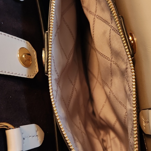 Michael Kors Large Hamilton Legacy Logo Belted Satchel- Pink & Brown NWT $628 - Picture 8 of 11